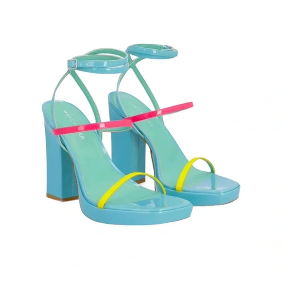 Marc Fisher Acres Heeled Platform Retro Ankle Wrap Tie Sandal Size 9.5 NWT - Picture 15 of 15